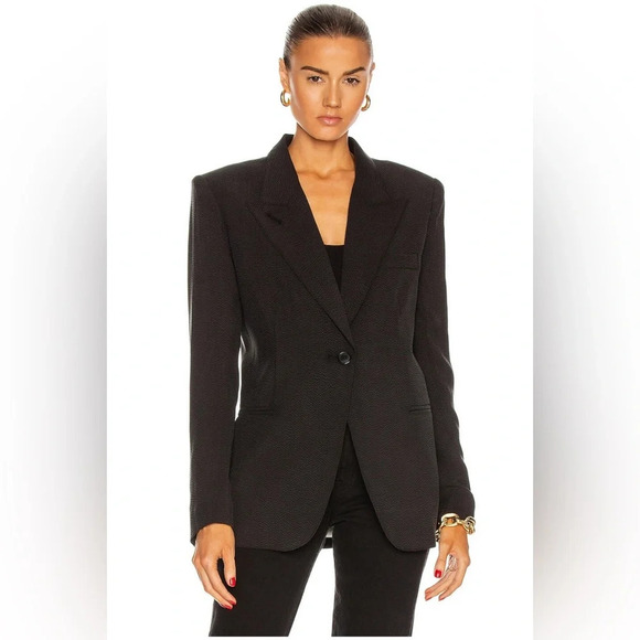 Smythe 90s Oversized Blazer in Sandwashed Black - Picture 2 of 11